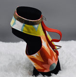 Yellow/Red/Aqua w/ Gold Rhinestones