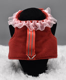 Red Fleece w/pink ruffles