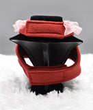 Red Fleece w/pink ruffles