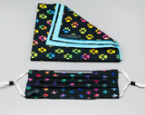 Paw Print Mask Bandana Set