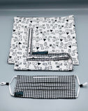 B/W Herringbone-Midcentury Set