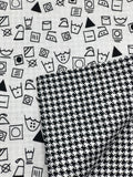 B/W Herringbone-Midcentury Set